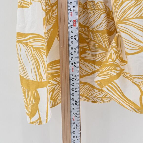SUGAR LIPS Dress Size XS Yellow Tropical Print Poplin Cotton Ruffle Tiered Midi - Picture 11 of 12